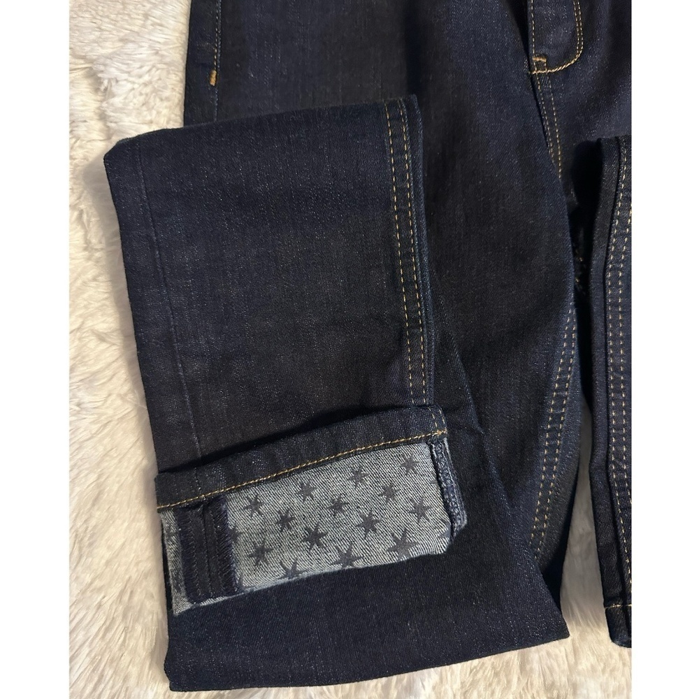 Ted Baker Classic Skinny Dark Wash Jeans Star Printed Cuff - Picture 10 of 13